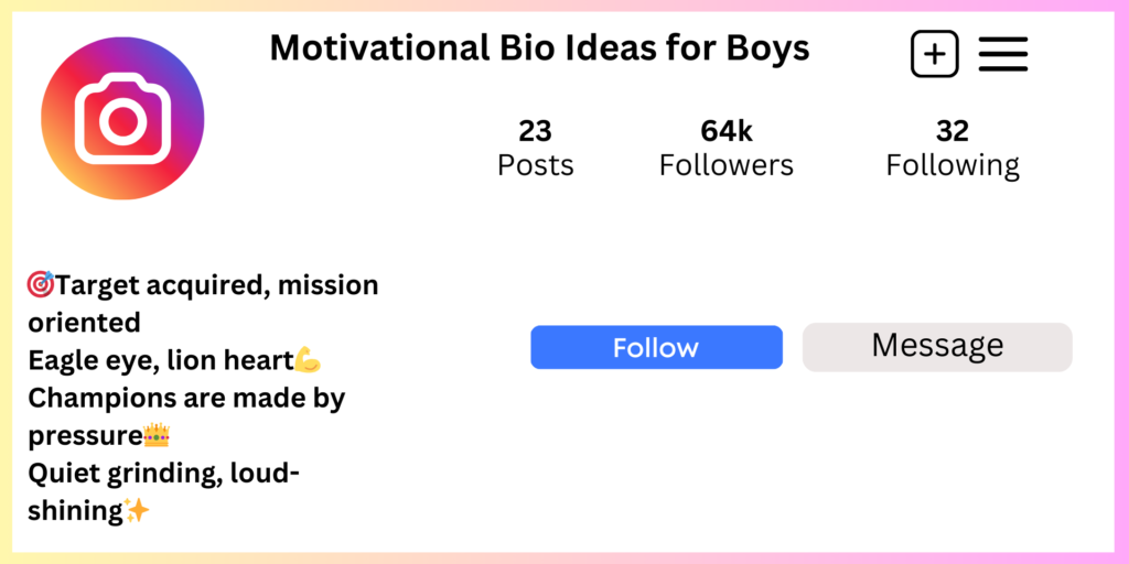 Motivational Bio for Instagram for Girls
